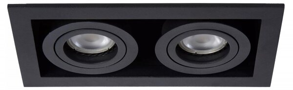 Lucide 09926/02/30 zápustné bodové svítidlo Chimney 2x50W | GU10 - černá, nastavitelné, stmívatelné