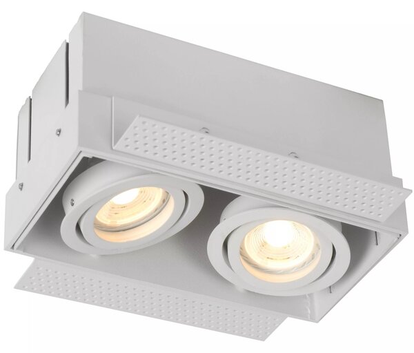 Lucide 09925/02/31 zápustné bodové svítidlo Trimless 2x50W | GU10 - bílá, nastavitelné, stmívatelné