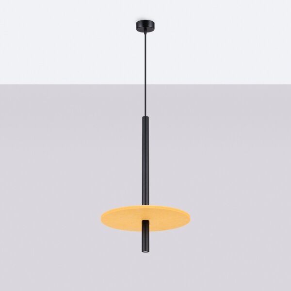 Sollux SL.1880 - Lustr na lanku FELTRO 1xG9/8W/230V černá/žlutá