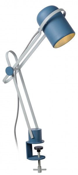 Lucide 05535/01/35 dětská lampička s klipem Bastin 1x10W | E14 - modrá, vypínač na kabelu