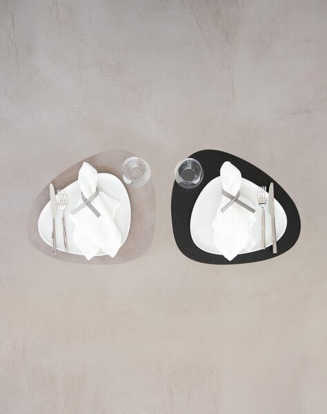 Lind DNA Oboustranné prostírání Double Curve L, warm grey / black
