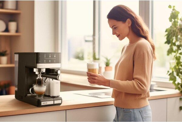 Sencor - Pákový kávovar espresso 1350W/230V černá/matný chrom