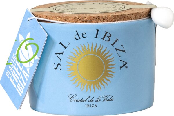 Sal de Ibiza Sůl fleur de sel s černým česnekem, keramická dóza, 150 g 1160