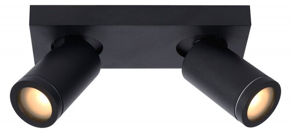 Lucide 09930/10/30 stropní bodové svítidlo 2x5W | LED GU10 | 2320lm | 2200K/3000K | IP44 - žárovka je součástí balení, černá, nastavitelné, stmívatelné, CCT