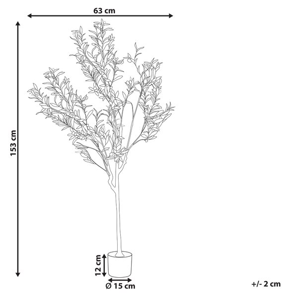 Umělá rostlina OLIVE TREE 153 cm Zelená