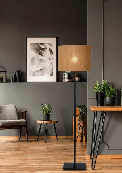 Lucide 03729/81/30 stojací lampa Magius 1x40W | E27 - ratan, výpínač na kabelu