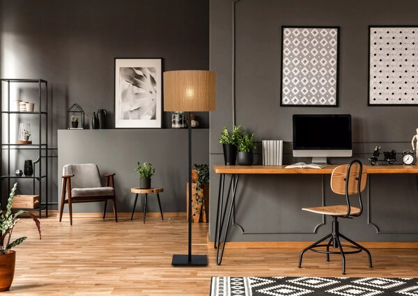 Lucide 03729/81/30 stojací lampa Magius 1x40W | E27 - ratan, výpínač na kabelu