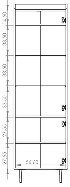 VASINA | vitrína WIT60 | VS-09 | 60 cm | dub brandy castello
