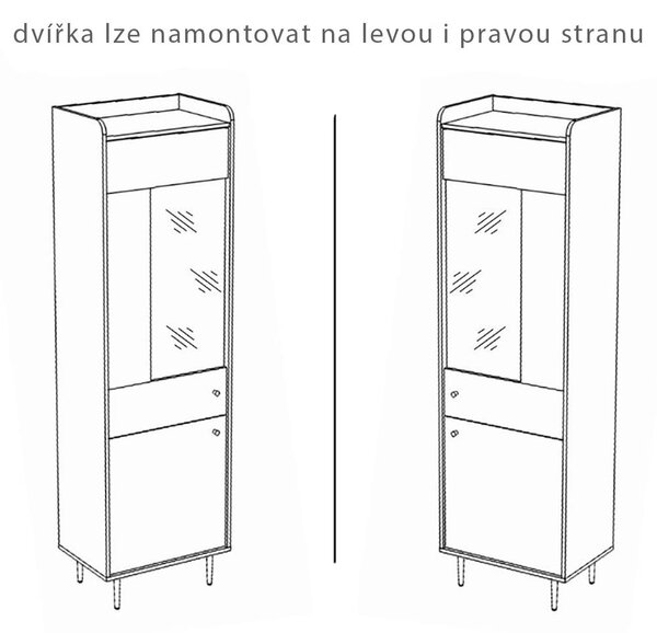 VASINA | vitrína WIT60 | VS-09 | 60 cm | dub brandy castello