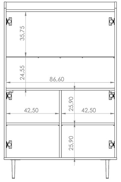 VASINA | vitrína WIT90 | VS-10 | 90 cm | dub brandy castello
