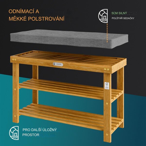 Deuba Botník na boty 70x33x48cm - akát