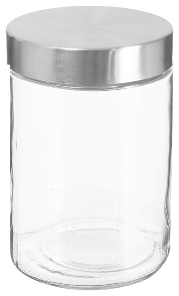 Skleněná nádoba na potraviny s víkem z nerezové oceli, 1200 ml