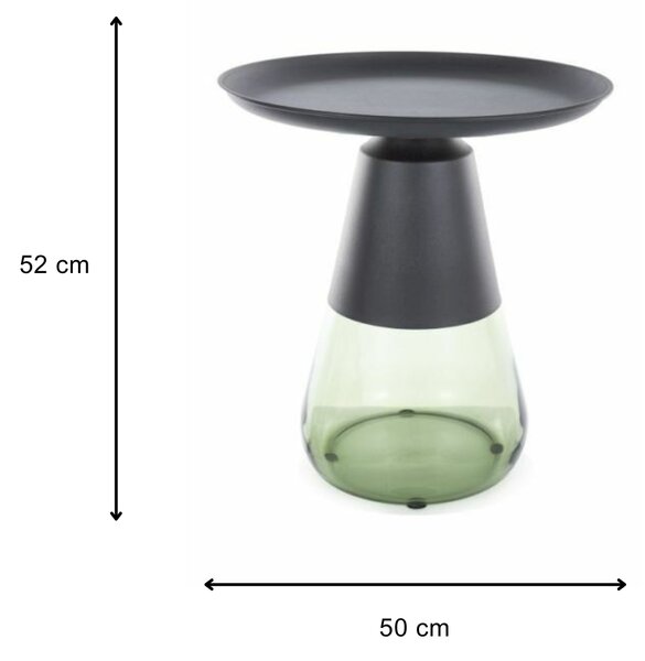 Signal Odkládací stolek Tiffany 50 cm čirý/zelený