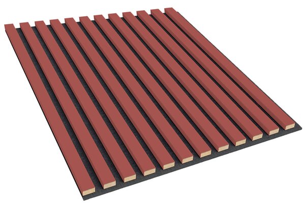 ViaDomo Lamelový akustický panel - červená - 60x60 cm