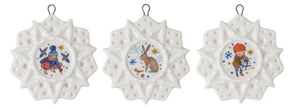 Rosenthal Vánoční set 3 porcelánové mini vločky, Vánoční dárky, Ø 5 cm 02485-727355-28675