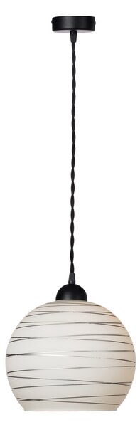 Light for home - Závěsné svítidlo se stínítkem z foukaného skla 19603 "FLORENCE", 1x60W, E27, Černá