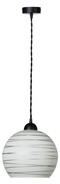 Light for home - Závěsné svítidlo se stínítkem z foukaného skla 19603 "FLORENCE", 1x60W, E27, Černá