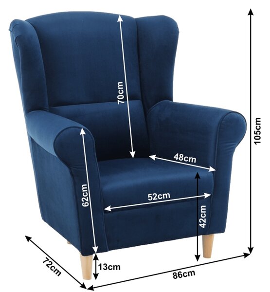 Křeslo ušák Charlie rose 14 (modrá). 772765