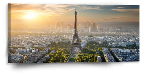 Sablio Obraz Paříž Eifellova věž Skyline - 110x50 cm