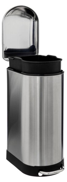 Úzký odpadkový koš Ariane, nerezová ocel, s pedálem, 30 l