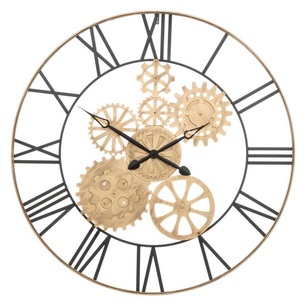 Velké nástěnné hodiny Isea, viditelný mechanismus, Ø 90 cm