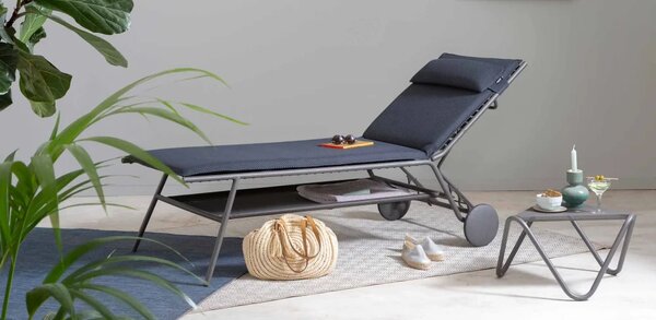 Opalovací lehátko vysoké MIAMI II HAUT BeComfort šedá Dark Grey