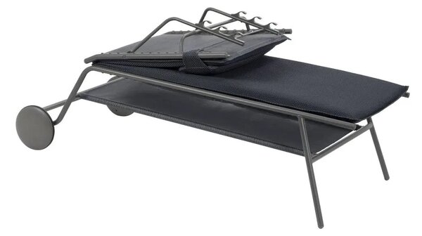 Opalovací lehátko vysoké MIAMI II HAUT BeComfort šedá Dark Grey