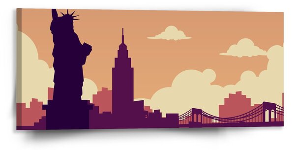 Sablio Obraz New York Socha svobody Art - 110x50 cm