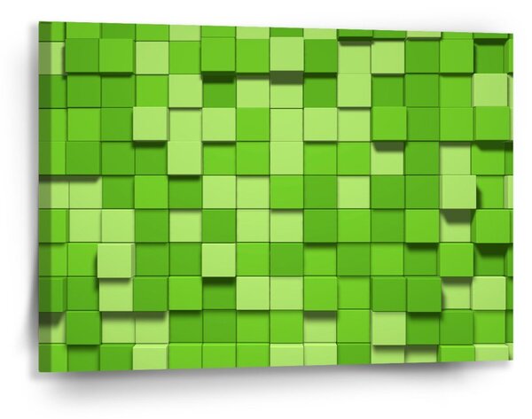 Sablio Obraz Green Blocks 3D - 90x60 cm