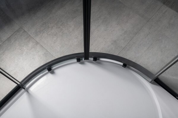 Gelco Gelco, SIGMA SIMPLY BLACK čtvrtkruhová sprchová zástěna 1000x1000mm, R550, čiré sklo, GS5510B