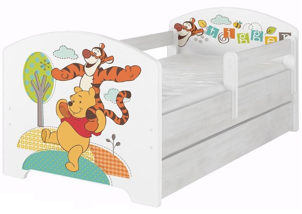 Dětská postel Disney - MEDVÍDEK PÚ A KAMARÁDI 140x70 cm