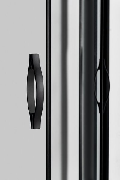 Gelco Gelco, SIGMA SIMPLY BLACK čtvrtkruhová sprchová zástěna 1000x800mm, R550, čiré sklo, GS1080B