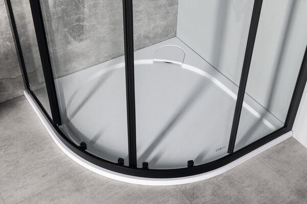 Gelco Gelco, SIGMA SIMPLY BLACK čtvrtkruhová sprchová zástěna 1000x1000mm, R550, čiré sklo, GS5510B