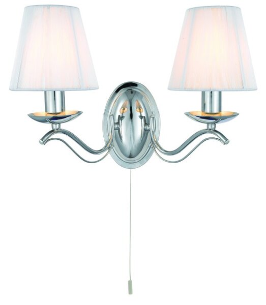 Searchlight 9822-2CC Nástěnná lampa ANDRETTI lesklý chrom s vypínačem