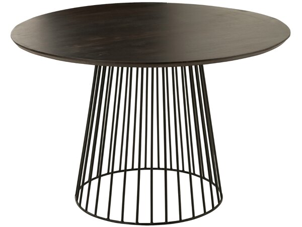 Černý dřevěný jídelní stůl J-line Mikko 120 cm