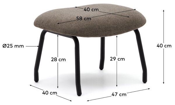 Světle hnědá čalouněná podnožka Kave Home Belina 58 x 40 cm