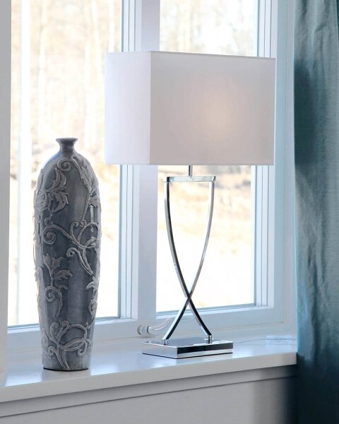 ByRydens 2820440-5000 - Stolní lampa OMEGA 1xE27/5W/230V bílá/lesklý chrom