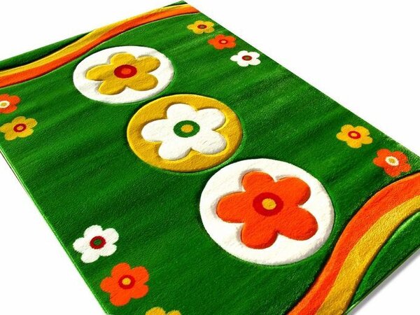 Dětský koberec FLOWER - green