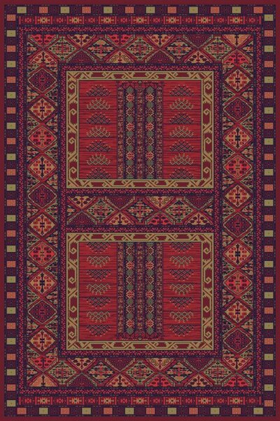 Vopi | Kusový koberec Solid 14CPC - 80 x 150 cm, vínový