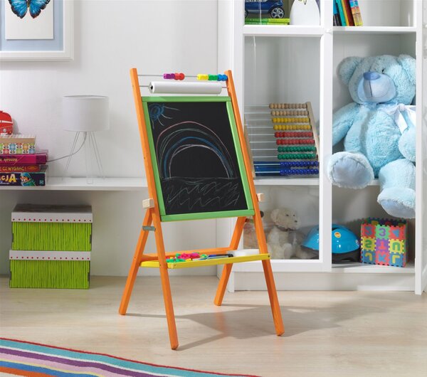 Otočná magnetická dětská tabule - barevná