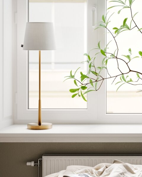 ByRydens 4002740-6501 - Stolní lampa LUMI 1xE27/8W/230V bílá/zlatá 68,5 cm