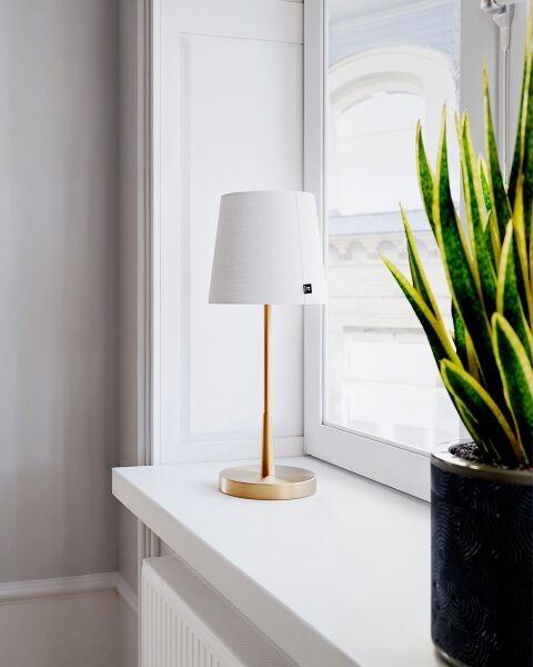 ByRydens 4002730-6501 - Stolní lampa LUMI 1xE27/8W/230V bílá/zlatá 48,5 cm