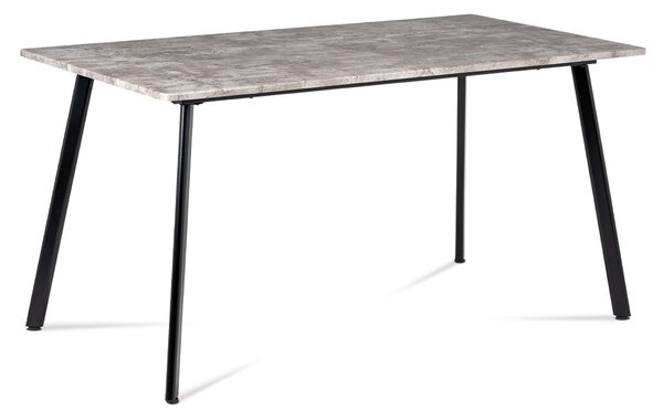 Jídelní stůl MDT-2100 BET 150x80 cm, dezén beton, kov černý mat