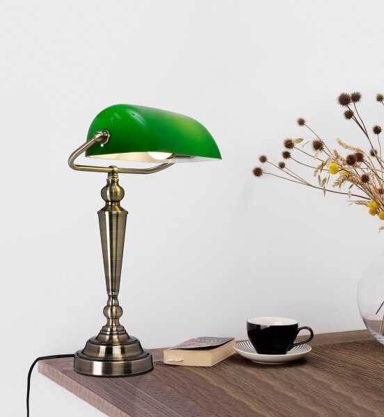 Cottex B1019AGR - Stolní lampa THE BANKER 1xE27/60W/230V