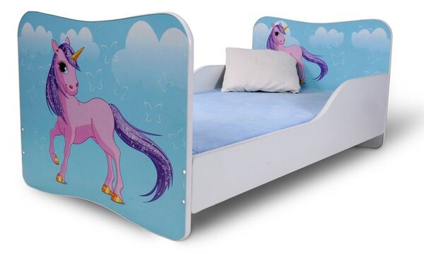 Dětská postel JEDNOROŽEC modrý 160x80 cm + matrace ZDARMA