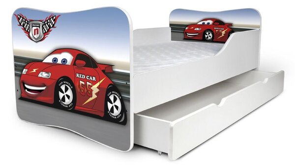 Dětská postel se šuplíkem RED CAR 1 180x80 cm + matrace ZDARMA