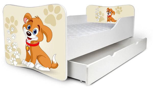 Dětská postel se šuplíkem PEJSEK 160x80 cm + matrace ZDARMA