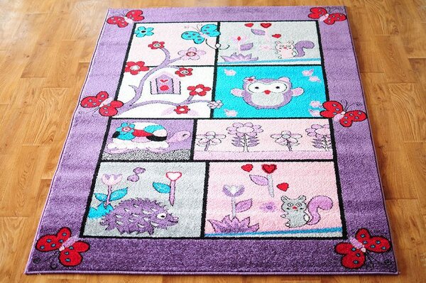 Dětský koberec POHÁDKOVÝ LES - fialový