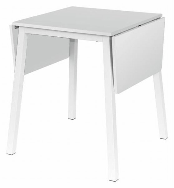 KONDELA Jídelní stůl, MDF foliovaná / kov, bílá, 60-120x60 cm, MAURO