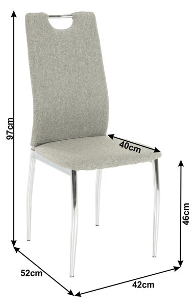 Jídelní židle TERA - látka, béžový melír / chrom